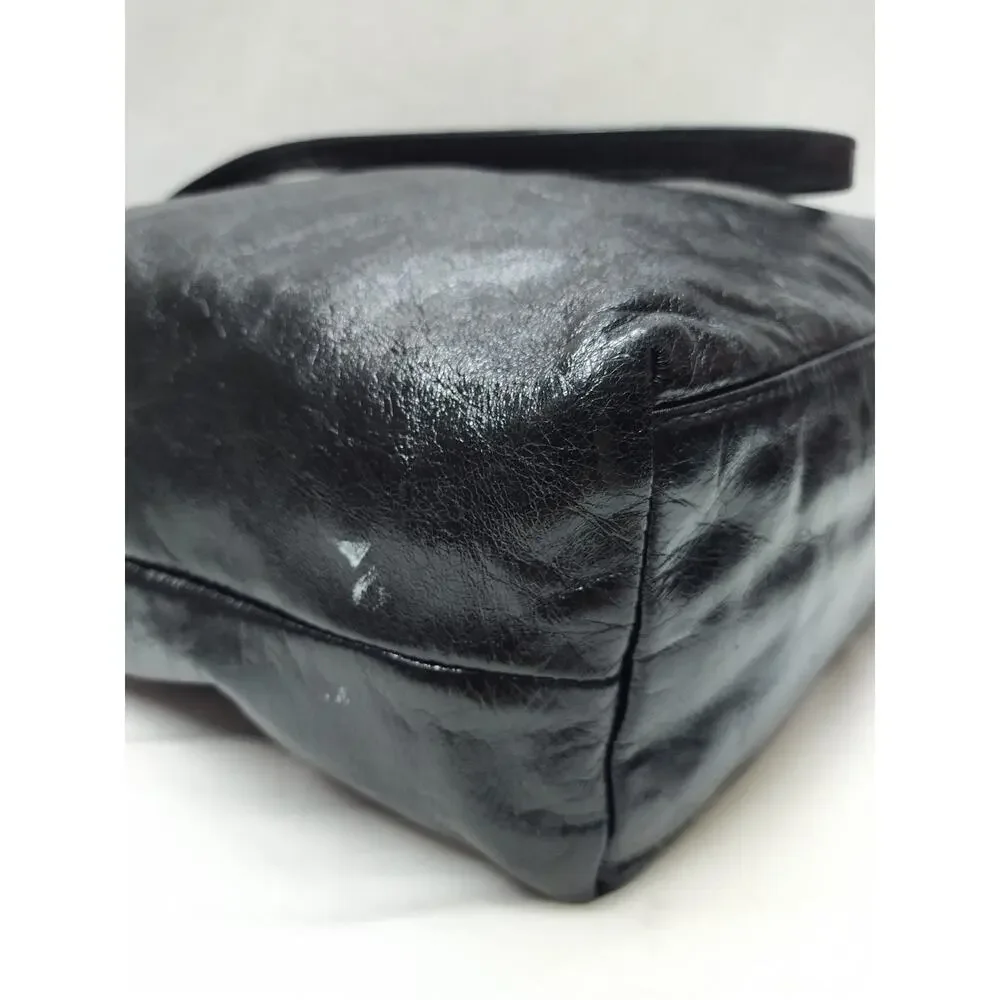 HOBO Black Leather Double Handles Shoulder Bag